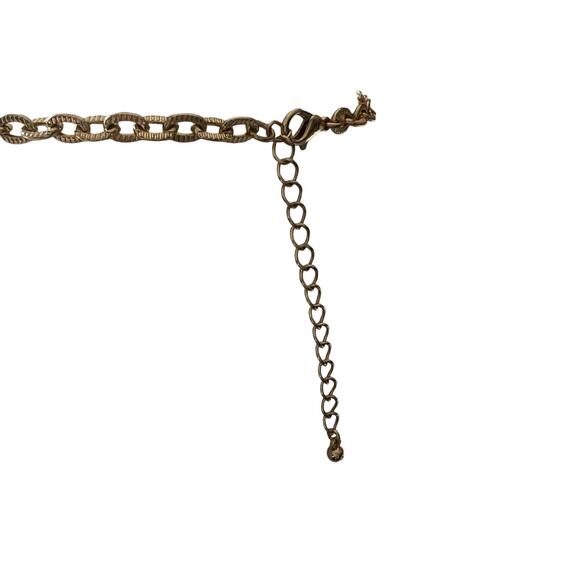 Francesca`s Collection Coral Gold Bib Necklace w/ Lobster Clasp - Picture 7 of 9